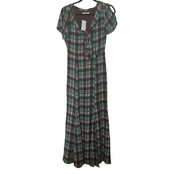 Reformation Talleen Dress In Moreno Plaid Size 2 - Picture 2 of 12